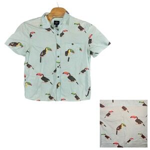American Eagle Hawaiian Shirt Mens XL Resortwear Beach Vacation Cotton Button Up